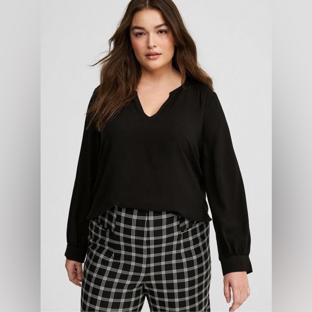 Torrid Harper Pullover Blouse Dark Black Size 2X Lightweight Office Career
